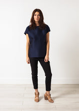 Load image into Gallery viewer, Tucked Sleeve Blouse in Navy