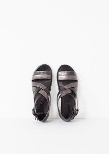 Wrap Sandal in Black/Steel